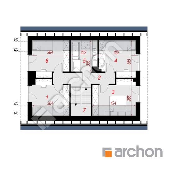 gotowy projekt Dom pod migdałowcem 4 (E) rzut poddasza