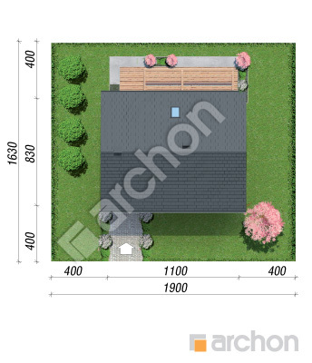 gotowy projekt Dom pod migdałowcem 4 (E) sytuacja