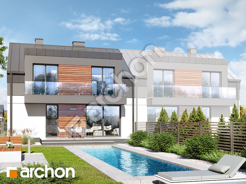 gotowy projekt Dom w bylicach (B) widok 1