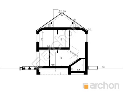 gotowy projekt Dom w zimokwiatach 4 (GR2BE) przekroj budynku