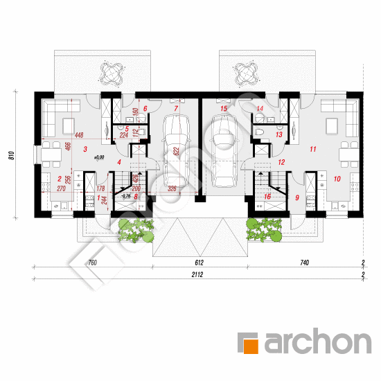 gotowy projekt Dom w zimokwiatach 4 (GR2BE) rzut parteru