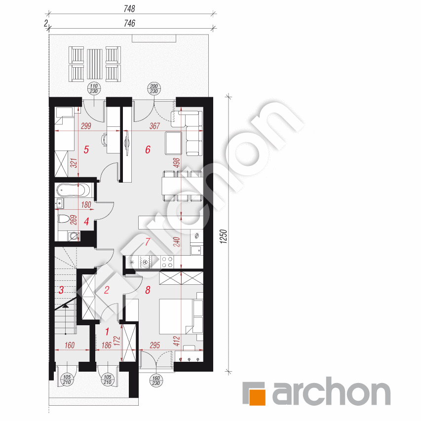 gotowy projekt Dom w bratkach 10 (R2B) rzut parteru