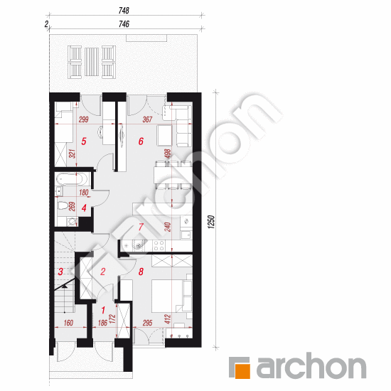 gotowy projekt Dom w bratkach 10 (R2B) rzut parteru