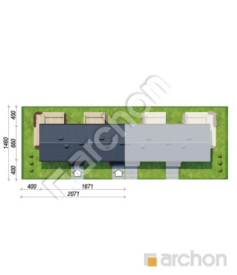 gotowy projekt Dom w everniach 4 (R2BA) sytuacja