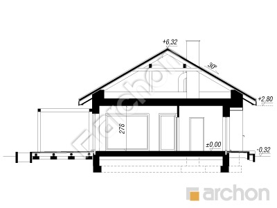 gotowy projekt Dom w kosaćcach 16 (G) przekroj budynku