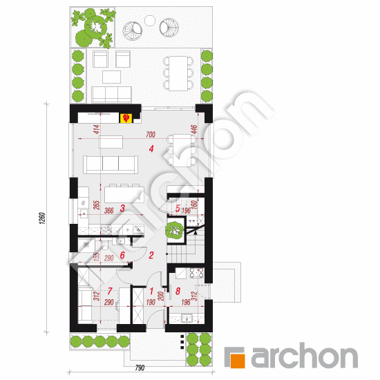 gotowy projekt Dom w marcówkach 2 (E) rzut parteru