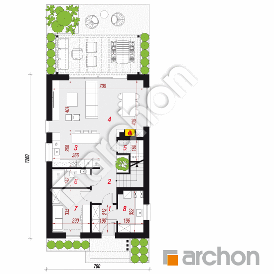 gotowy projekt Dom w marcówkach 2 (E) rzut parteru