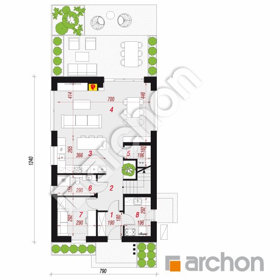 gotowy projekt Dom w marcówkach 2 (E) OZE rzut parteru