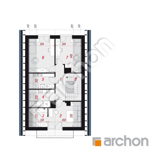 gotowy projekt Dom w marcówkach 2 (E) rzut poddasza