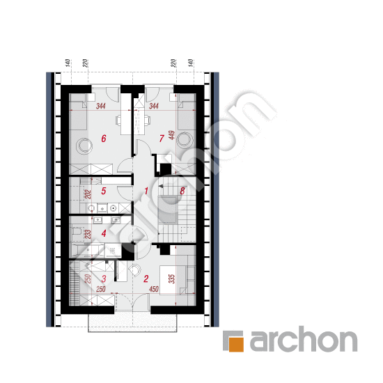 gotowy projekt Dom w marcówkach 2 (E) rzut poddasza
