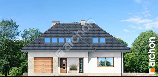 Elewacja frontowa projekt dom w obielach 296139febedde1152c874239675806a3  264